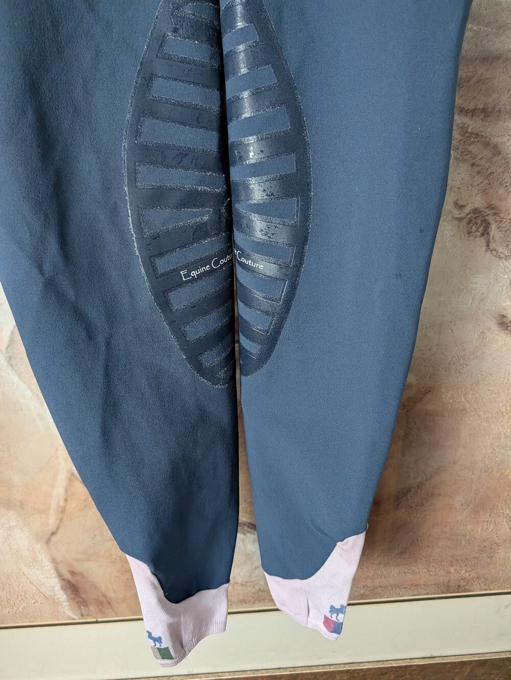 Equine Couture Let's Ride Knee Patch Breeches - Slate Blue, Gutos Closure, Sz 26 - Picture 3 of 10